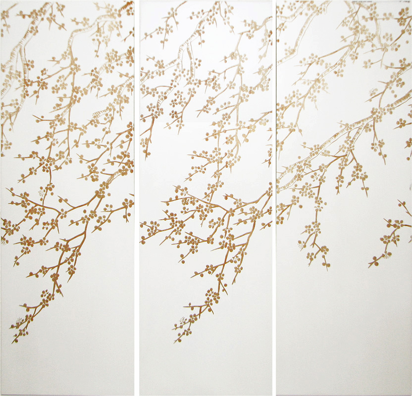 HP016 Wall Décor art wood panel hand carved botanical